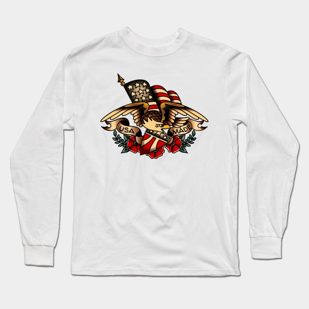 USA Made Banner Graphic Long Sleeve T-Shirt by OldSalt